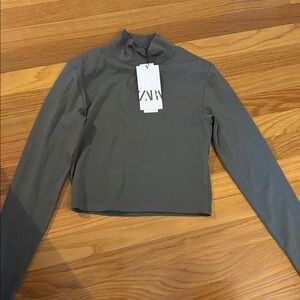 Zara Charcoal Long Sleeve Top